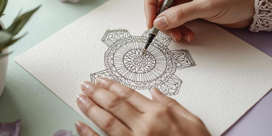 A pattern drawn by hand, pen on paper