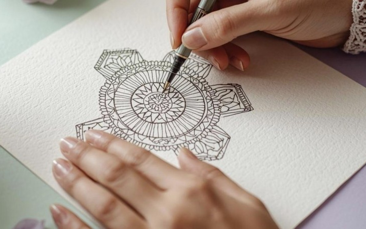 A pattern drawn by hand, pen on paper